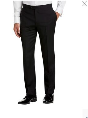 Egara Men's Black Tuxedo Trousers